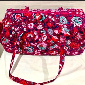 Vera Bradley Bloom Berry Large Traveler Duffle Bag
